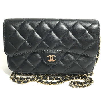 Black Leather Chanel Shoulder Bag