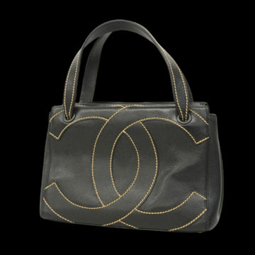 Black Leather Chanel Handbag
