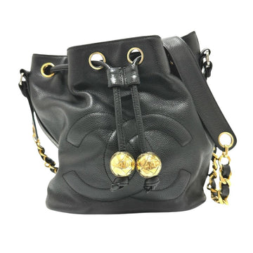 Black Leather Chanel Crossbody Bag