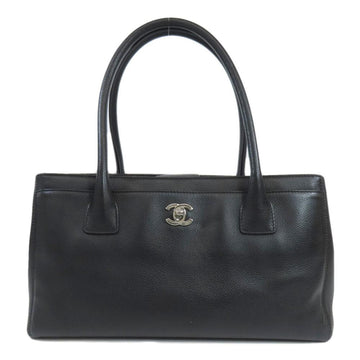 Black Leather Chanel Tote