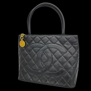Black Leather Chanel Tote