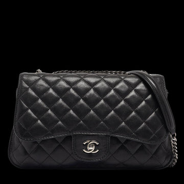 Black Leather Chanel Flap Bag