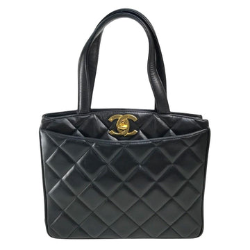 Black Leather Chanel Sports CC Logo