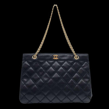 Black Leather Chanel Tote
