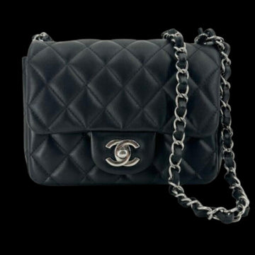 Black Leather Chanel Shoulder Bag