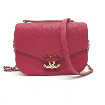 Burgundy Leather Chanel Shoulder Bag