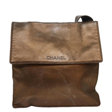 Gold Leather Chanel Shoulder Bag
