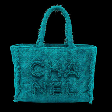 Green Fabric Chanel Tote
