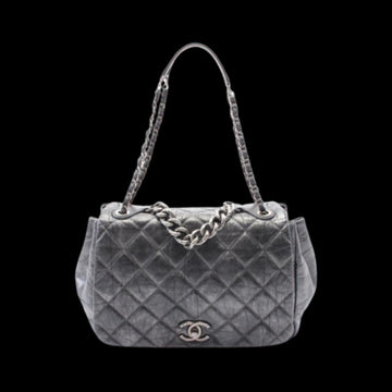 Grey Leather Chanel Shoulder Bag