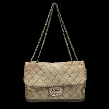 Grey Suede Chanel Flap Bag