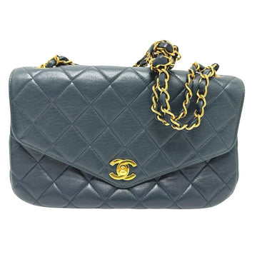 Navy Leather Chanel Crossbody Bag