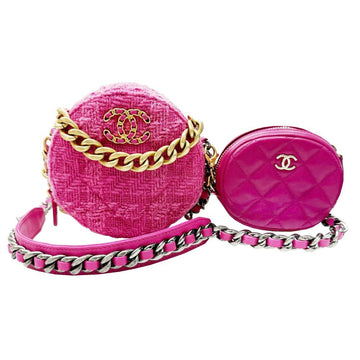 Pink Leather Chanel Shoulder Bag