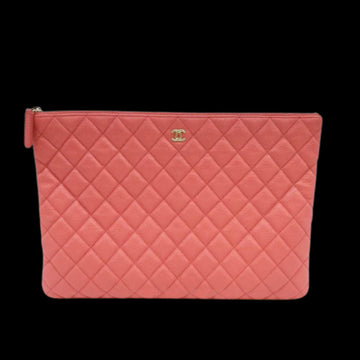 Pink Leather Chanel Clutch