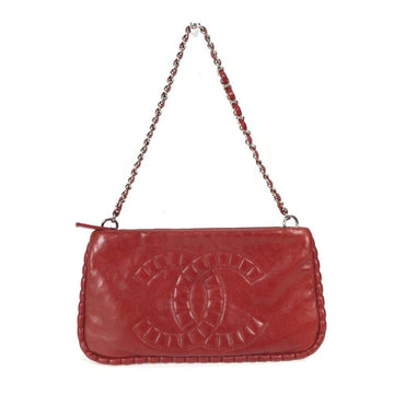 Red Leather Chanel Shoulder Bag