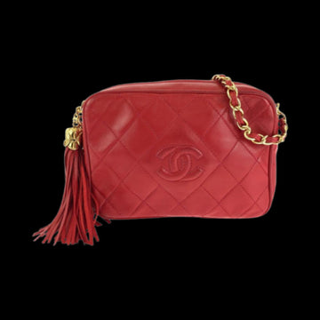 Red Leather Chanel Shoulder Bag