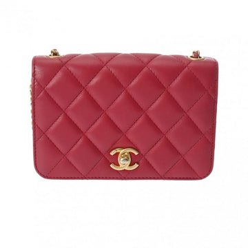 Red Leather Chanel Shoulder Bag