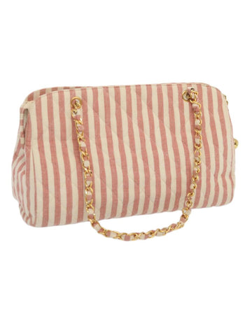 White Cotton Chanel Handbag