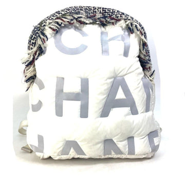White Fabric Chanel Shoulder Bag