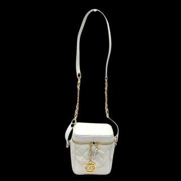 White Leather Chanel Vanity