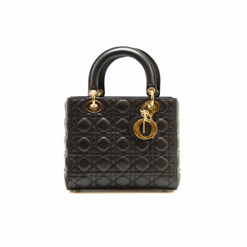 Dior Black Quilted Cannage Leather Medium Lady Dior Tote Bag