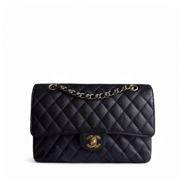 Chanel Classic Flap Medium - Caviar 25CM Quilted Black Gold Hardware Series 13