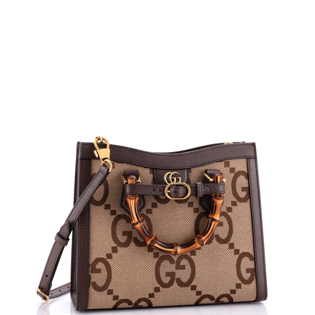 Diana NM Bamboo Handle Tote Jumbo EC Canvas Small