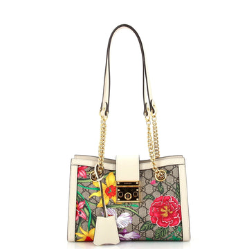 Padlock Chain Tote Flora EC Coated Canvas Small