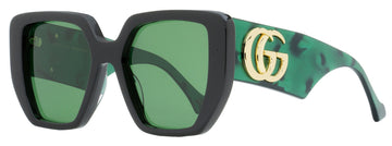 Gucci Women's Geometric Sunglasses EC0956S 001 Black/Green 54mm
