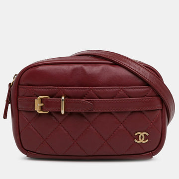 Small Quilted Lambskin Buckle Camera Bag