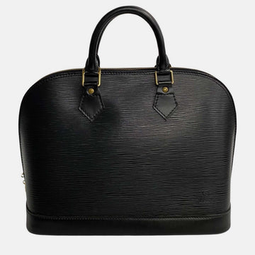 Black Leather PM Alma Satchel Bag