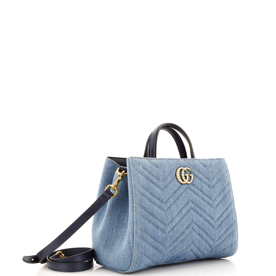 Pearly EC Marmont Tote Matelasse Denim Small