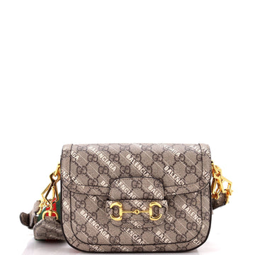 x Balenciaga The Hacker Project Horsebit 1955 Shoulder Bag EC Coated Canvas Mini