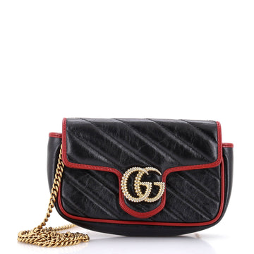 EC Marmont Flap Bag Diagonal Quilted Leather Super Mini