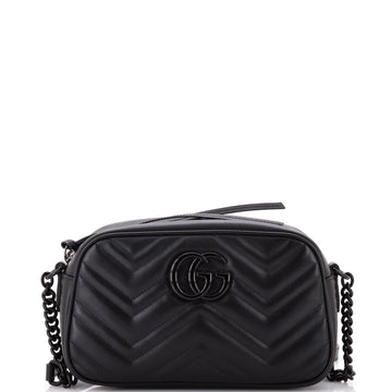 EC Marmont Monochrome Shoulder Bag Matelasse Leather Small