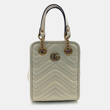 Beige GG Marmont Matelasse Mini Shoulder Bag