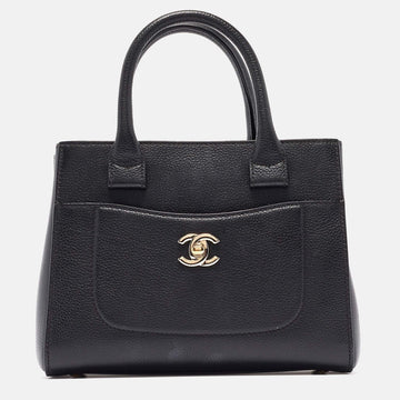 Black Leather Mini Neo Executive Tote