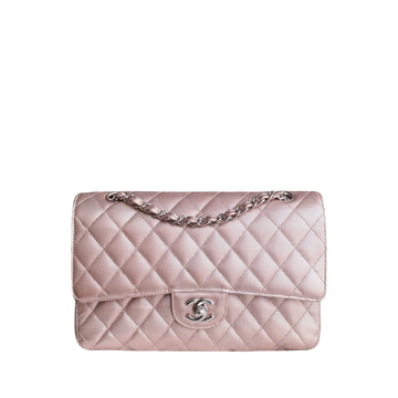 Chanel Classic Flap Medium - Pixelated Calfskin Metallic Pink Silver Hardware Series 21