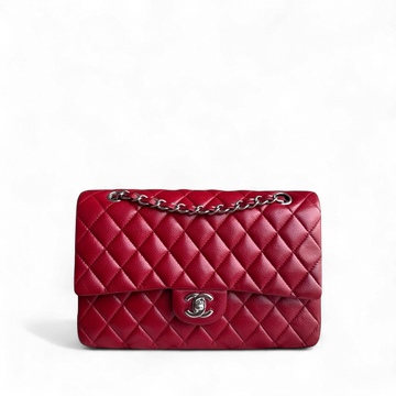 Chanel Classic Flap Medium - Caviar 25CM Quilted Grained Calfskin Red Silver Hardware Series 16