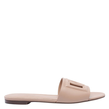 Dolce&Gabbana Women Dg Logo Leather Slides