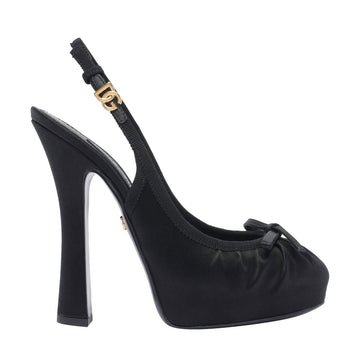 Dolce&Gabbana Women Dg Logo Satin Slingback