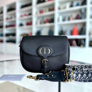 Bobby Large Grained Calfskin Black Golden Hardware With Strap