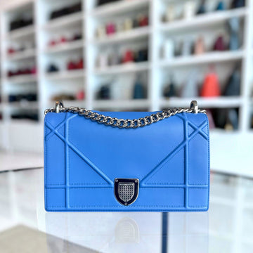Diorama Ama Medium Smooth Calfskin Blue SHW