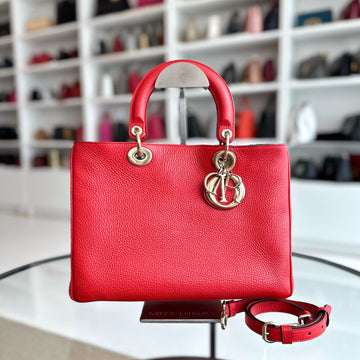 Diorissimo Medium Grained Calfskin Red GHW