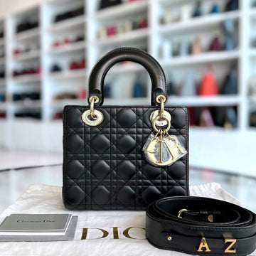 Lady Small Cannage Lambskin Black ABC MyABC Charm GHW