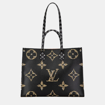 Camel Black Multicolor PVC Monogram Giant Jungle On the Go GM Tote Bag