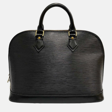 Black Leather PM Alma Satchel Bag
