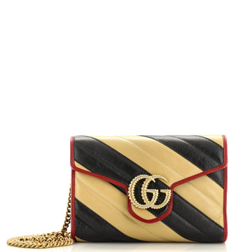 EC Marmont Chain Wallet Diagonal Quilted Leather Mini