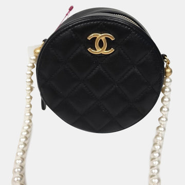 pearl chain round Crossbody bag