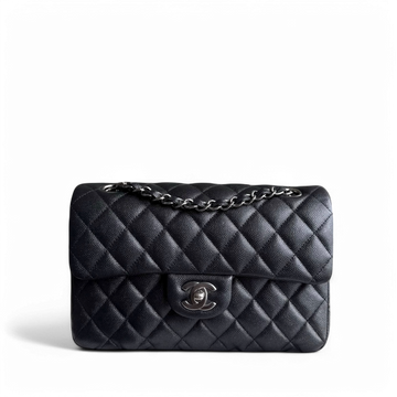 Chanel Classic Flap Small - Caviar 23CM Quilted Iridescent Black Silver Hardware Series 24