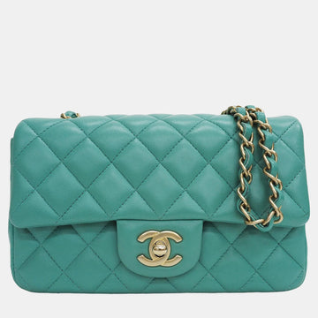 Green Lambskin Leather Mini Flap Bag Shoulder Bags